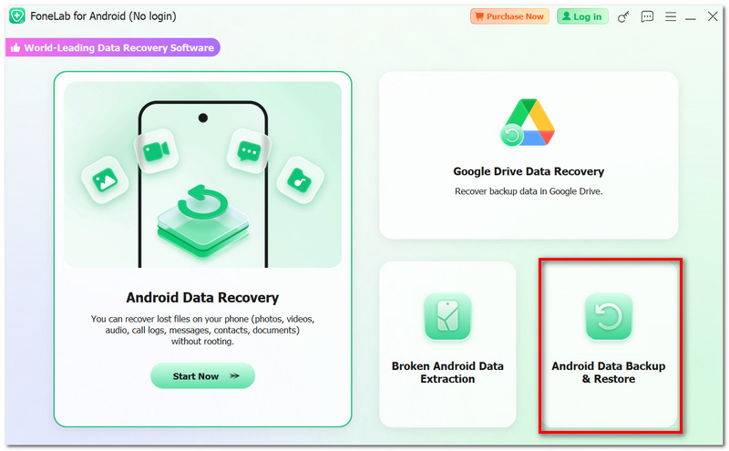 Seleccione Copia de seguridad y restauración de datos de Android