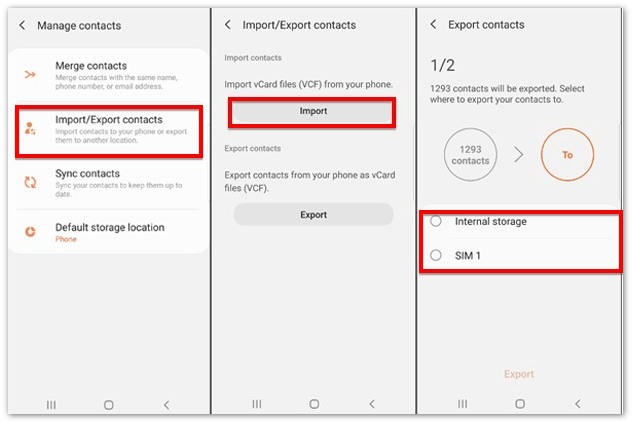 Exportar contactos a un nuevo dispositivo Android mediante un archivo VCF
