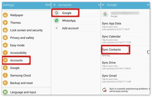 Sincroniza los contactos de Google de Android a Android.