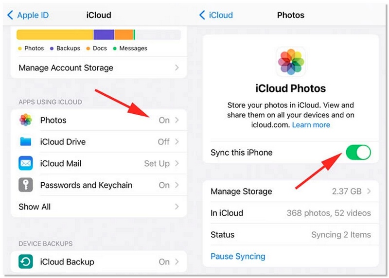 Activar Fotos de iCloud