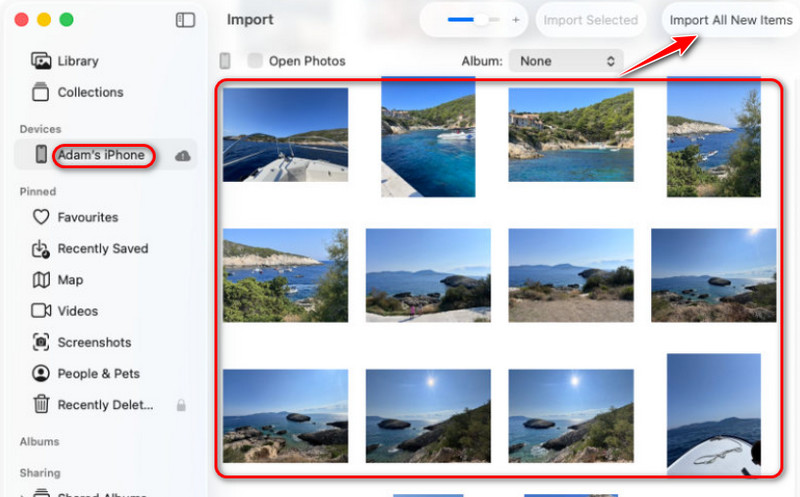 Aplicación de fotos para transferir fotos