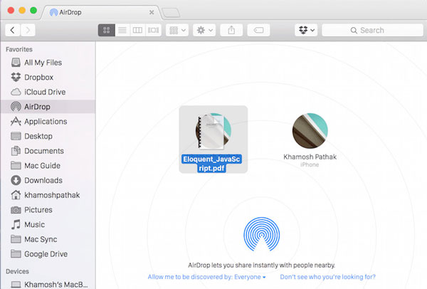 AirDrop en Mac