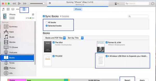 Sincronizar iBooks en iTunes