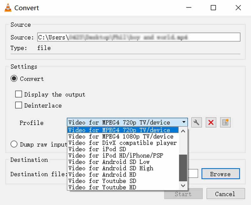 VLC Convertir MOV a MP4 en Windows