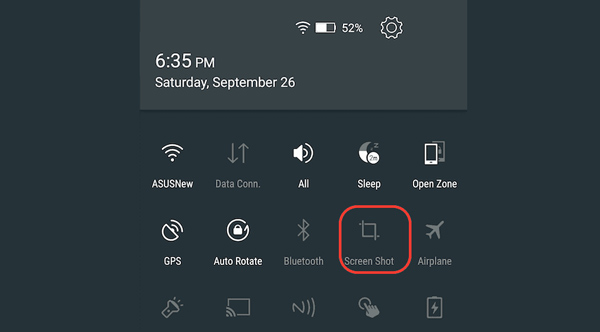 Tome una captura de pantalla en Lenovo con la barra de notificaciones