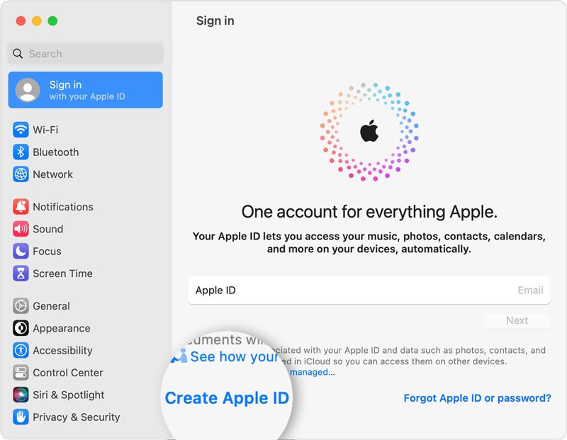 Crear una ID de Apple en Mac