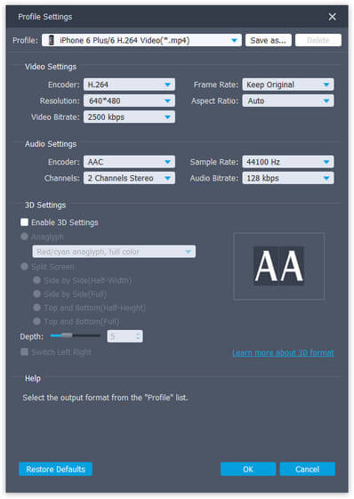 Configuración de perfil