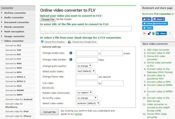 Convertir MP4 a FLV en línea