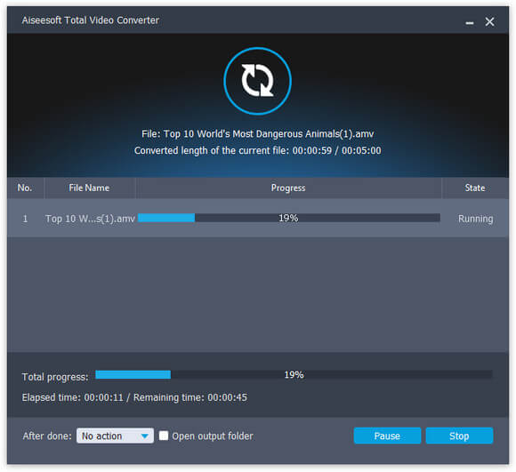 Comience a convertir en AVI-to-WMV Converter