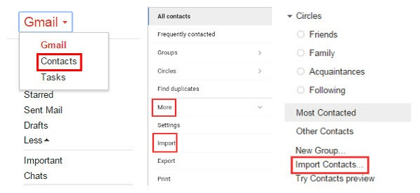 Importar contactos de Gmail para transferir contactos de iPhone a Android