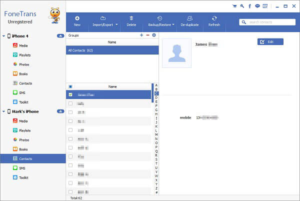 Seleccione los contactos