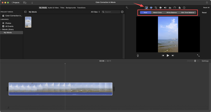Corrección de color en iMovie: Balance de color