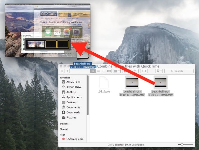 QuickTime Player Abrir archivo Arrastrar vídeo