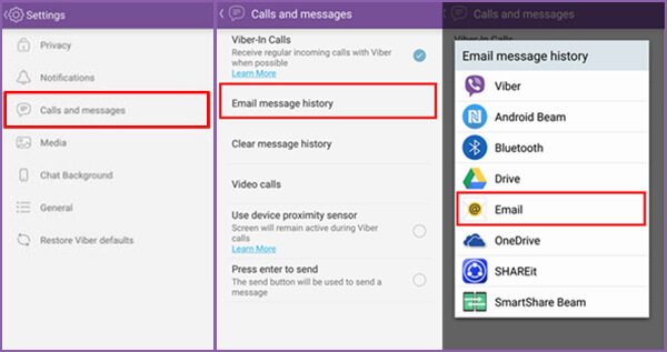 Transferir archivos de Viber iPhone con correo electrónico