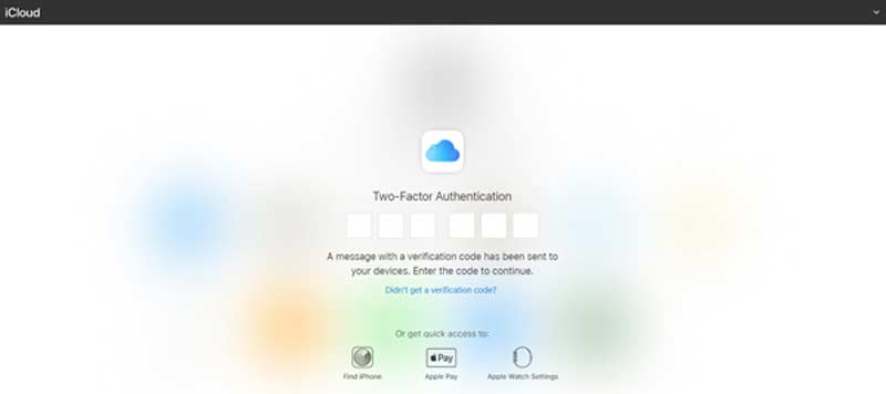 Código de autenticación de dos factores de iCloud