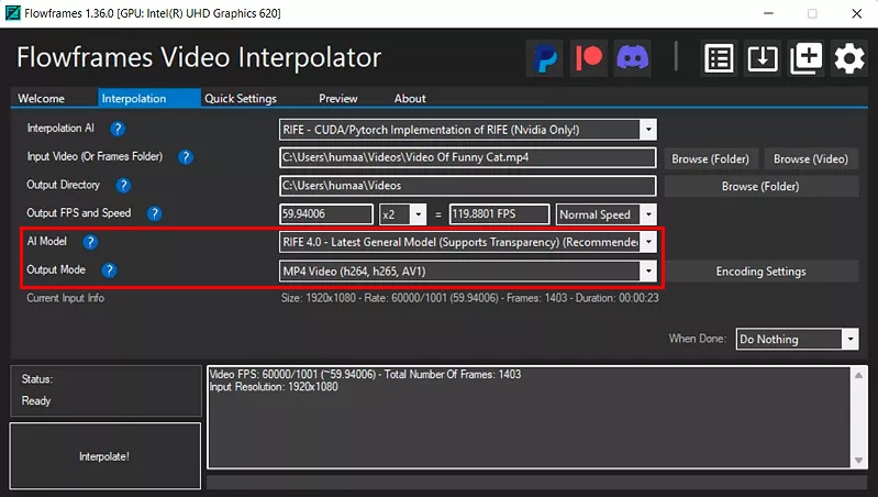 Select Interpolation M odel
