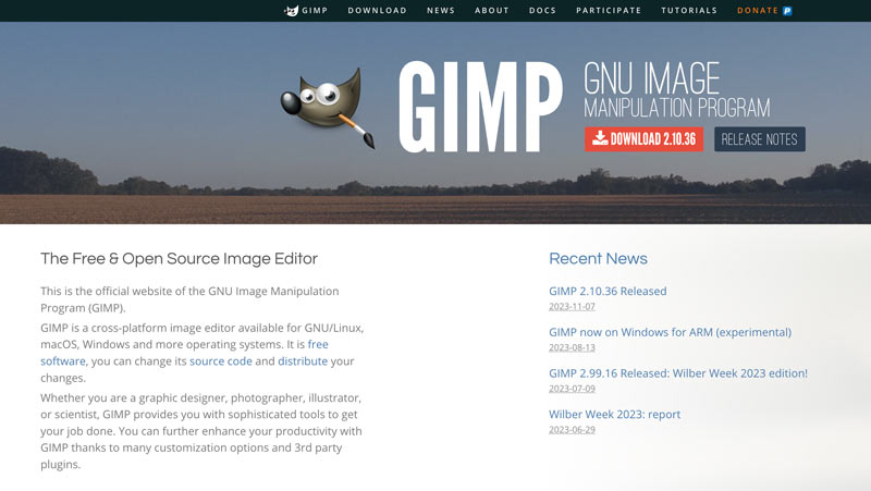 Acceda al escalador de imágenes de GIMP