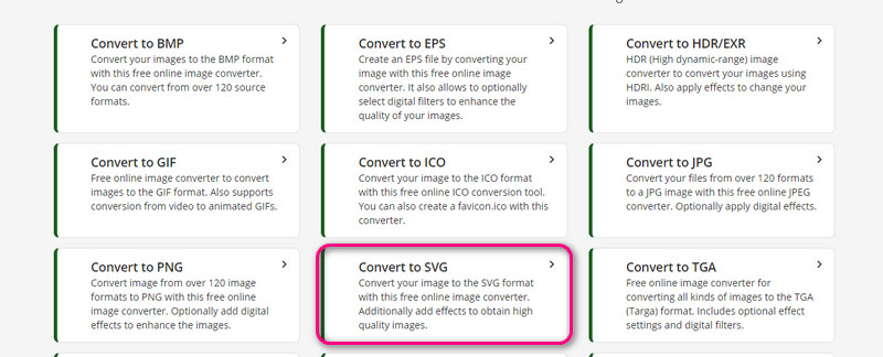 Opción Convertir a SVG