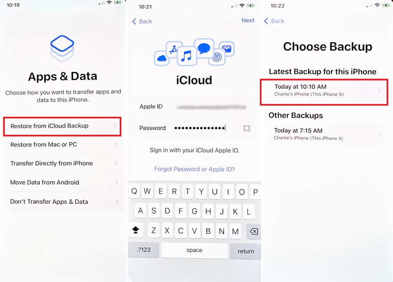 Restaurar la copia de seguridad de iCloud