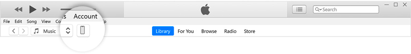 Haga clic en el icono de iPhone en iTunes