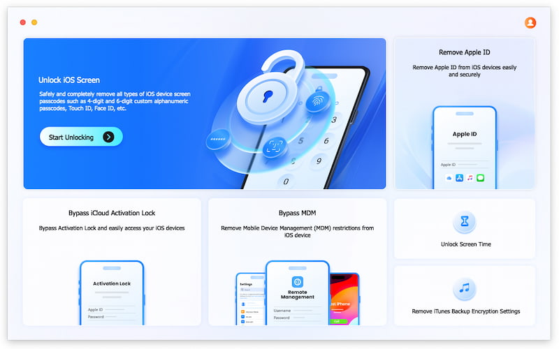 iPhone Unlocker nueva interfaz