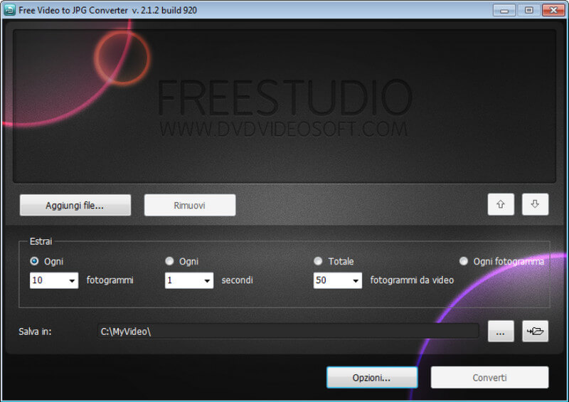 DVDVideoSoft Convertidor gratuito de vídeo a JPG
