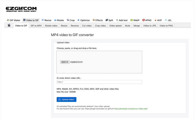 Ezgif Online MPEG to GIF Converter