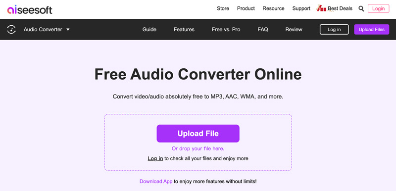 Aisee Convertidor de audio en línea gratuito
