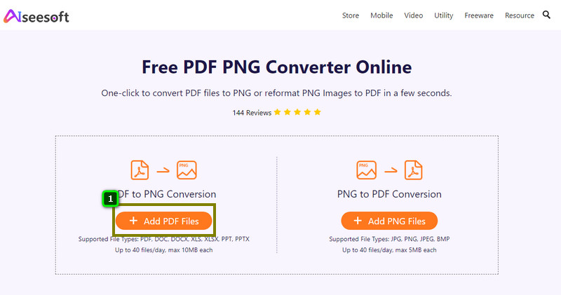 Agregar PDF para convertir PNG