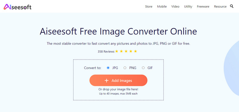 Aiseesoft Convertidor de imágenes gratuito en línea