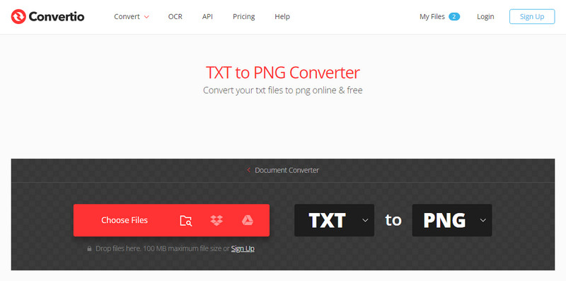 Convertir TXT a PNG