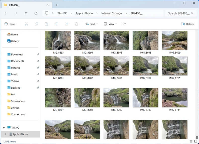 Exportar archivo de iPhone a PC con File Explorer