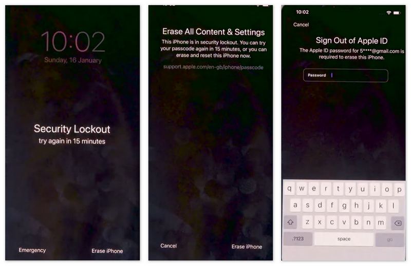 Borrar bloqueo de seguridad
