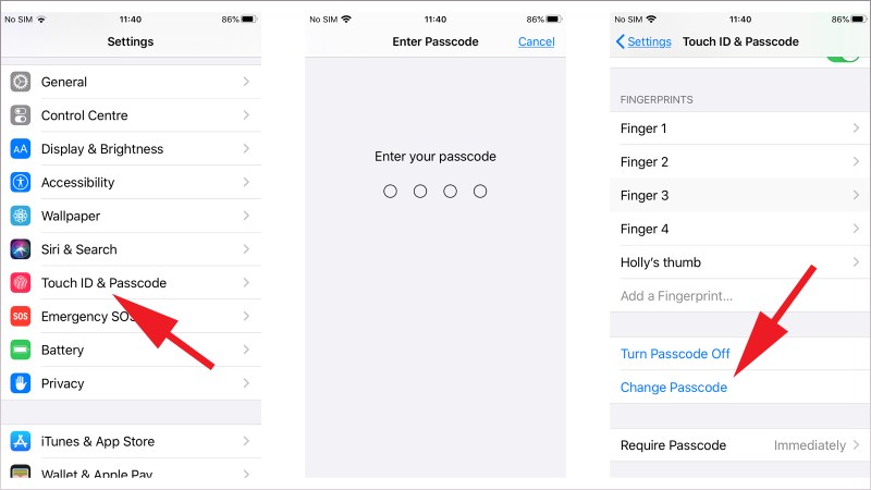 Código de acceso de configuración de iPhone