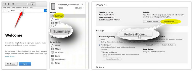 Desbloquee iPhone con iTunes