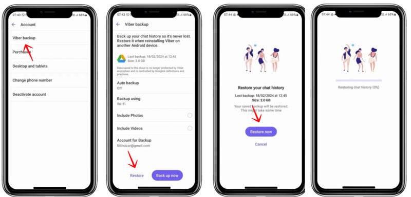 Restaurar copia de seguridad de Viber