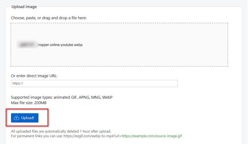 Ezgif Haga clic en Cargar Webp