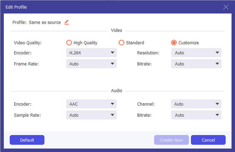 Configuración de formato definitiva de Aiseesoft Video Converter