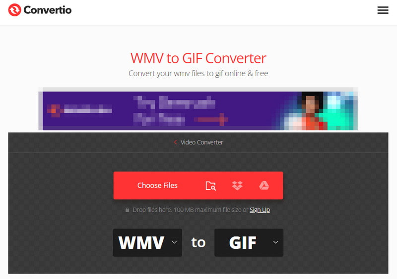 Convertio WMV a GIF Converter Subir