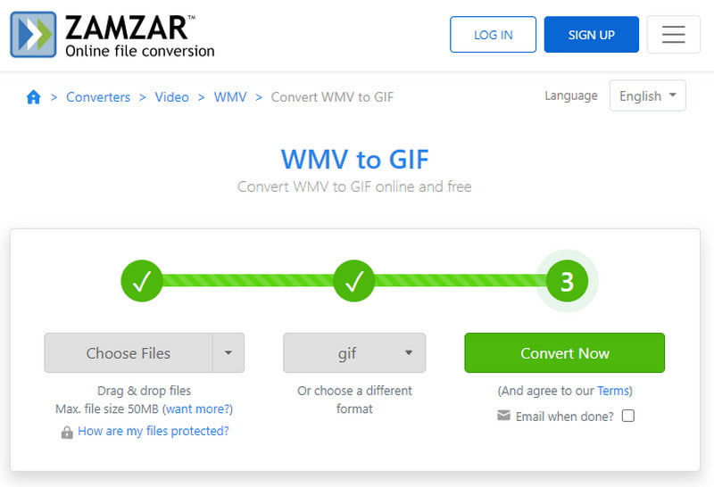 Zamzar Convertir ahora Convertidor WMV a GIF