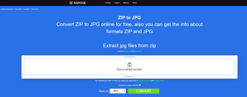 Convertidor de ZIP a JPG de Aspose