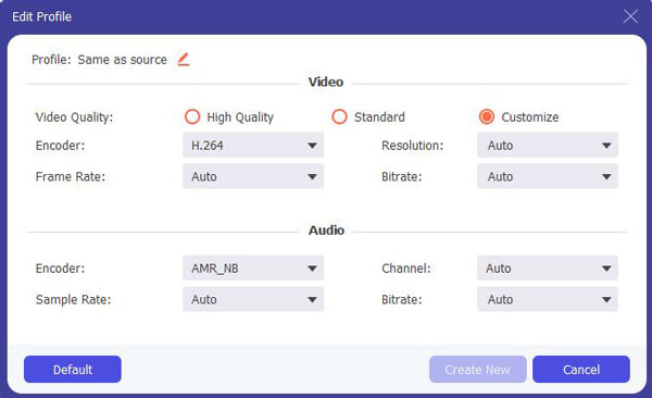 configuración de perfil