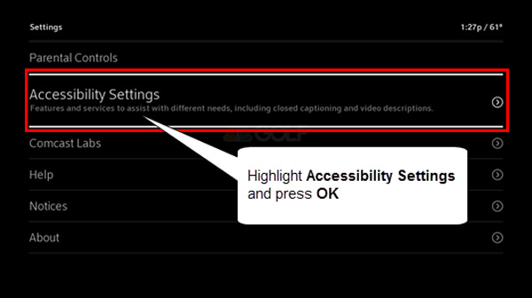 Configuración de accesibilidad