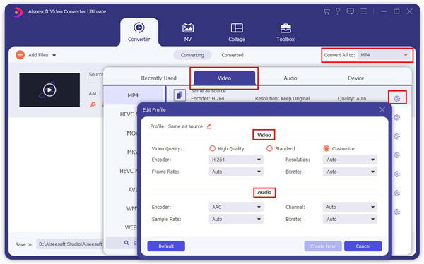 Configuración de perfil