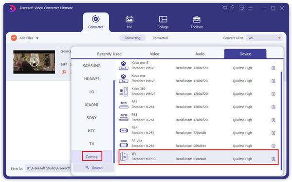 Formatos de video compatibles con Wii