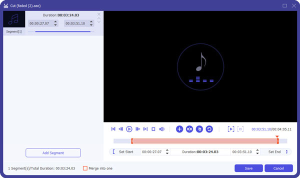 Clip de audio AAC