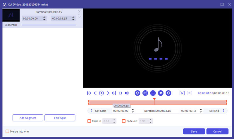 Recortar/combinar archivo M4A