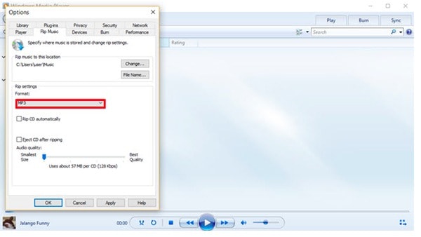 Convertir AAC a MP3 en Windows Media Player