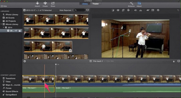 Eliminar clip de audio en iMovie