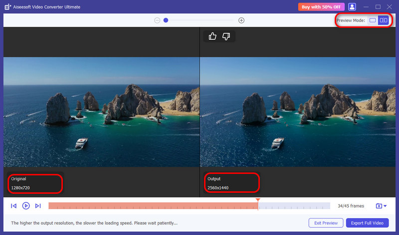 Vista previa del resultado
